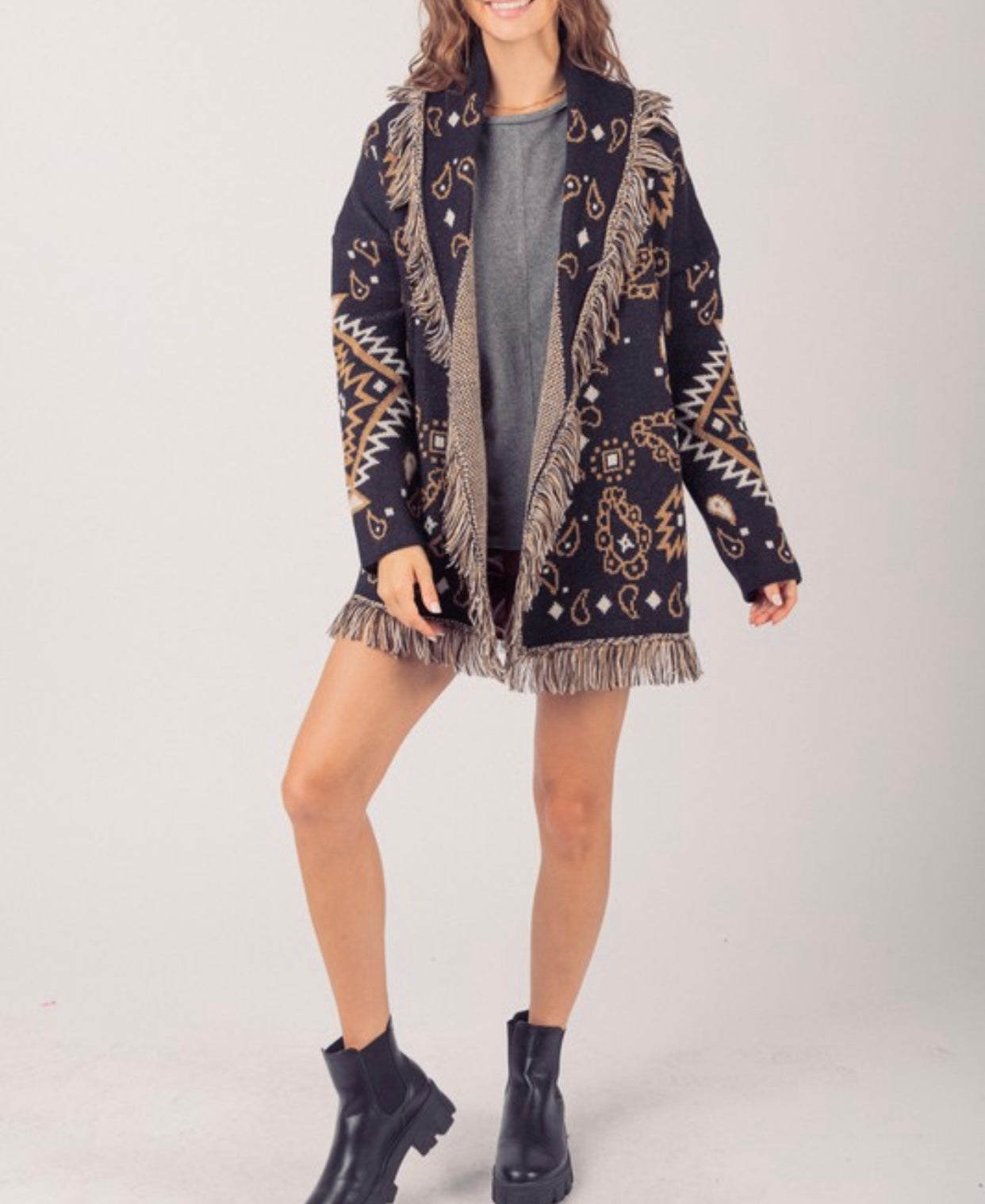 Paisley Fringe Cardigan – Scarlet Carnation Boutique