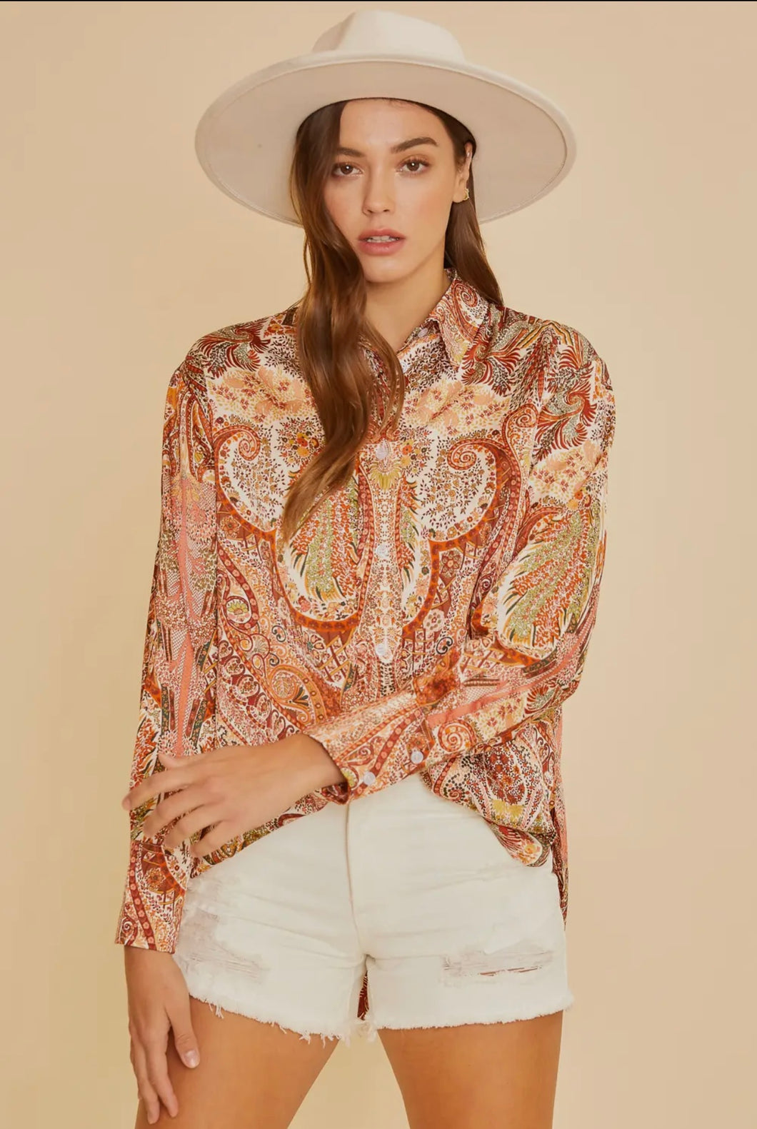 Satin Paisley Blouse